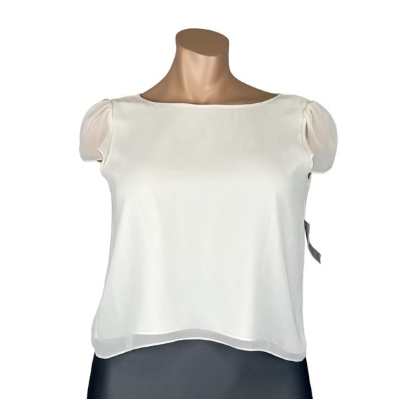 Ceremony Joanna August Womens Plus Sonya Chiffon Top Going to the Chapel sz XXL - Picture 1 of 16